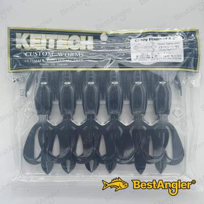 Keitech Crazy Flapper 4.4" Black - #001