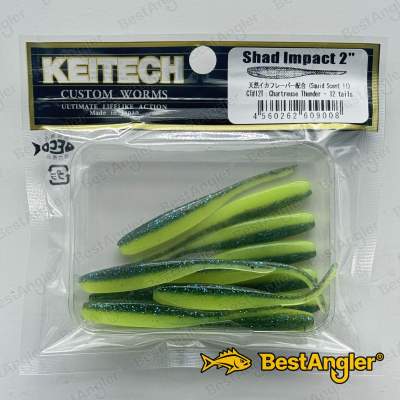 Keitech Shad Impact 2" Chartreuse Thunder - CT#12