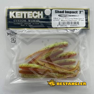 Keitech Shad Impact 2" Motoroil / Chartreuse - CT#14