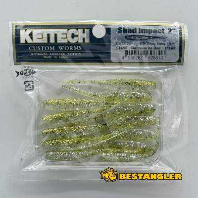 Keitech Shad Impact 2" Chartreuse Ice Shad - CT#28