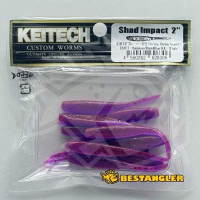 Keitech Shad Impact 2" Chameleon / Black & Blue FLK - CT#21