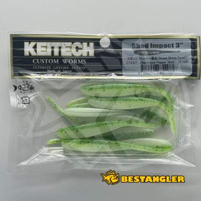 Keitech Shad Impact 3" Chartreuse Pepper Shad - CT#30