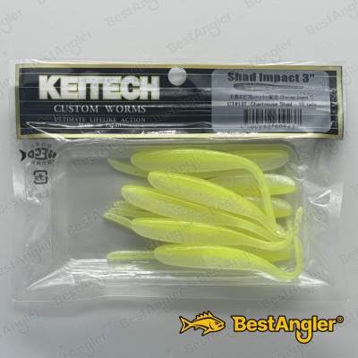 Keitech Shad Impact 3" Chartreuse Shad - CT#13
