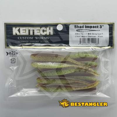 Keitech Shad Impact 3" Motoroil / Chartreuse - CT#14