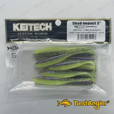 Keitech Shad Impact 3" Purple Chartreuse - BA#03