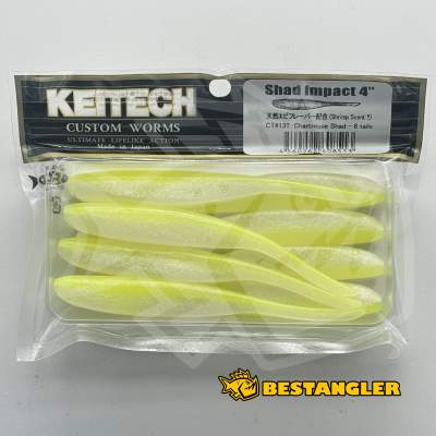 Keitech Shad Impact 4" Chartreuse Shad - CT#13