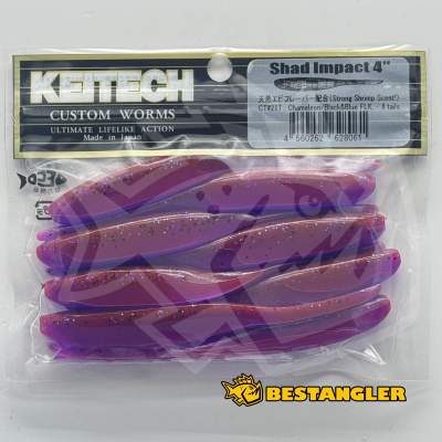 Keitech Shad Impact 4" Chameleon / Black & Blue FLK - CT#21