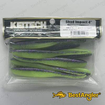 Keitech Shad Impact 4" Purple Chartreuse - BA#03