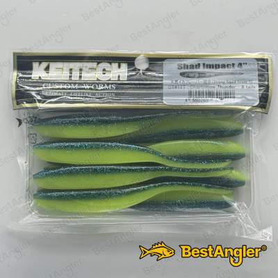 Keitech Shad Impact 4" Chartreuse Thunder - CT#12