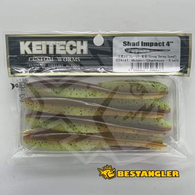 Keitech Shad Impact 4" Motoroil / Chartreuse - CT#14