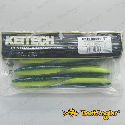 Keitech Shad Impact 5" Chartreuse Thunder - CT#12