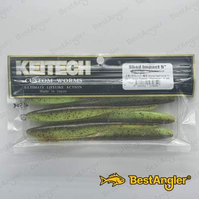 Keitech Shad Impact 5" Green Pumpkin Chartreuse - #401