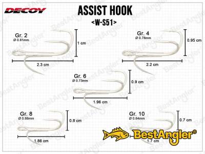 DECOY W-S51 Assist Treble Hook