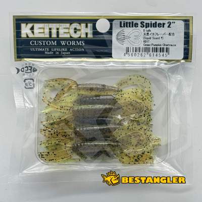 Keitech Little Spider 2" Green Pumpkin Chartreuse - #401