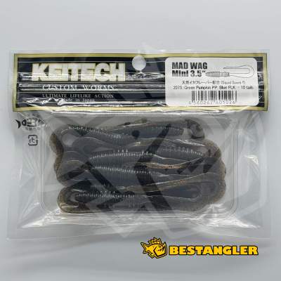 Keitech Mad Wag 3.5" Green Pumpkin PP. Blue - #207