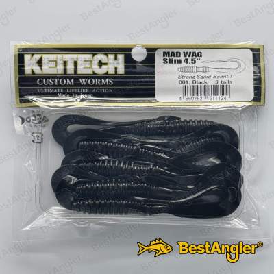 Keitech Mad Wag 4.5" Black - #001