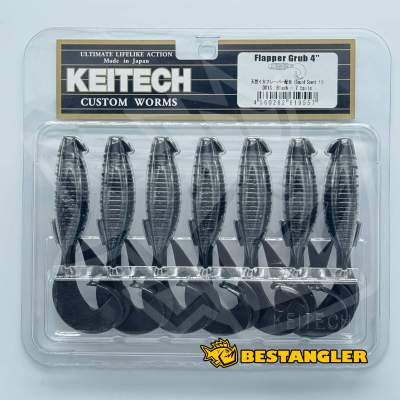 Keitech Flapper Grub 4" Black - #001