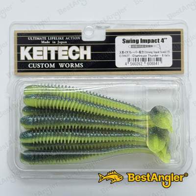 Keitech Swing Impact 4" Chartreuse Thunder - CT#12