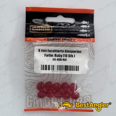 CAMO fazetované skleněné korálky 8 mm červené - CL-8GB-RU