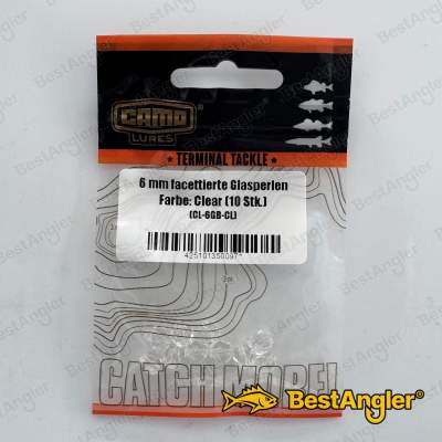 CAMO fazetované skleněné korálky 6 mm průhledné - CL-6GB-CL