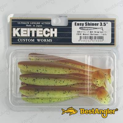 Keitech Easy Shiner 3.5" Motoroil / Chartreuse - CT#14