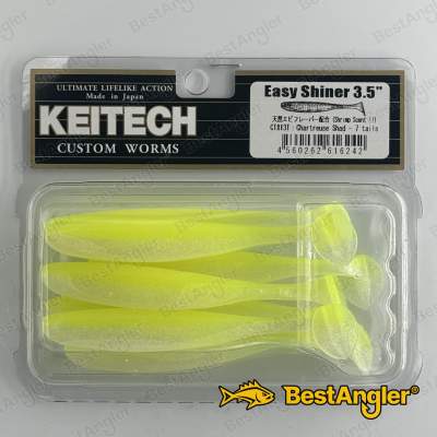 Keitech Easy Shiner 3.5" Chartreuse Shad - CT#13