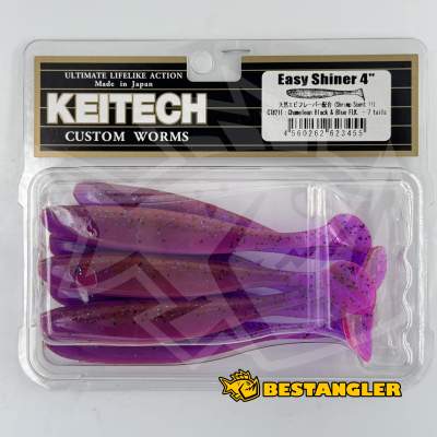 Keitech Easy Shiner 4" Chameleon / Black & Blue FLK - CT#21