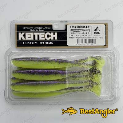 Keitech Easy Shiner 4.5" Purple Chartreuse - BA#03