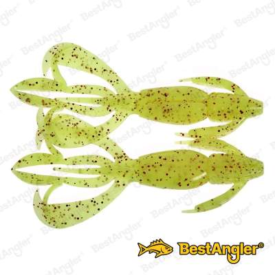Keitech Crazy Flapper 3.6" Chartreuse Red Flake - PAL#01