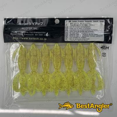 Keitech Crazy Flapper 3.6" Chartreuse Red Flake - PAL#01
