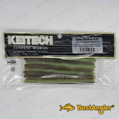 Keitech Easy Shaker 4.5" Green Pumpkin Chartreuse - #401