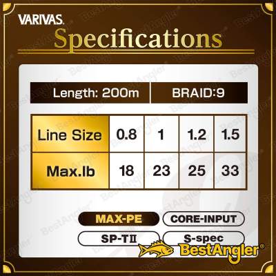 Varivas Super Trout Advance Max Power PE X9 S-spec 200 m
