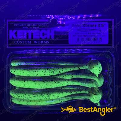 Keitech Easy Shiner 3.5" Green Pumpkin Chartreuse - #401 - UV