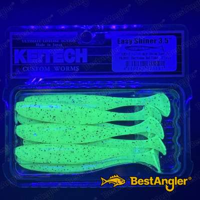 Keitech Easy Shiner 3.5" Chartreuse Red Flake - PAL#01 - UV