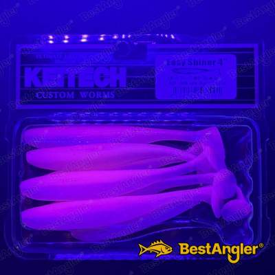 Keitech Easy Shiner 4" Bubblegum Shad - #442 - UV