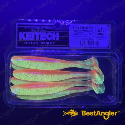 Keitech Easy Shiner 4.5" Orange Shiner - #441 - UV