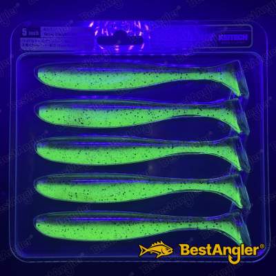 Keitech Easy Shiner 5" Green Pumpkin Chartreuse - #401 - UV